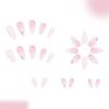 24PCS Ombres Glitters Press On Nail Medium Almond Shape White Heart Design Reusable Fake Nail ABS