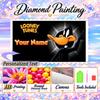 Looney Tunes 5D DIY Diamond Painting Custom Name Text, Full Drill Rhinestone Mosaic Art Home Gift