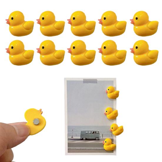 10 ks Malá žlutá kachnička Magnet na ledničku Domácí kancelář Kuchyňská skříňka Lednička Magnetická 3D kreslená kachnička Dekorace Ozdoba