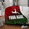 1pc Number 7 Soccer Blanket with Custom Name, Gift, for Men and Women, Soft Blanket, Good for Sofa Bed Couch Travel, Lightweight Flannel Blanket