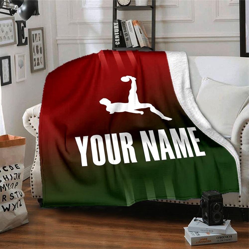 1pc Number 7 Soccer Blanket with Custom Name, Gift, for Men and Women, Soft Blanket, Good for Sofa Bed Couch Travel, Lightweight Flannel Blanket