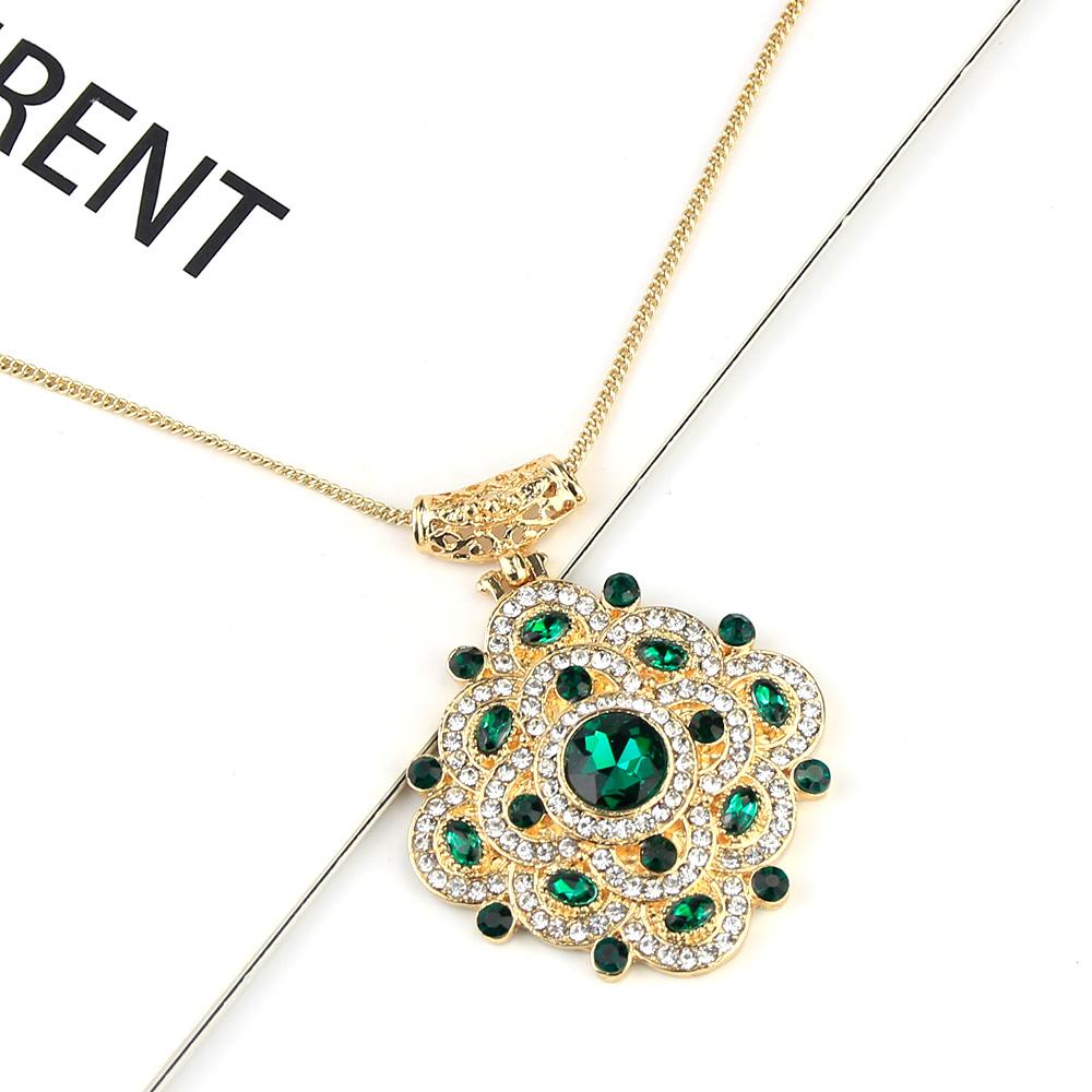 

Модне намисто з підвіскою «Соняшник» для жінок Золотий колір Аксесуари Кришталеві літні весільні прикраси Подарунок 2023 зелений