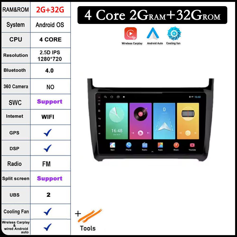 

Для Volkswagen VW polo 5 sedan 2008 - 2020 Автомобильный Радио Мультимедийный Плеер Carplay Стерео GPS DVD Головное Устройство 4G Wifi