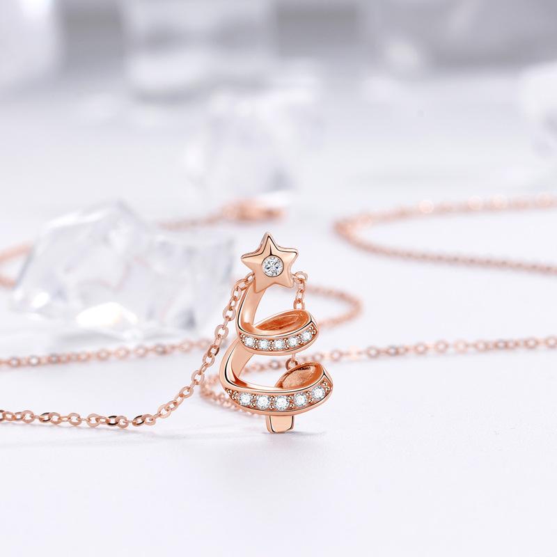 Christmas tree necklace female Korean small fresh Mori fairy style Christmas gift necklace