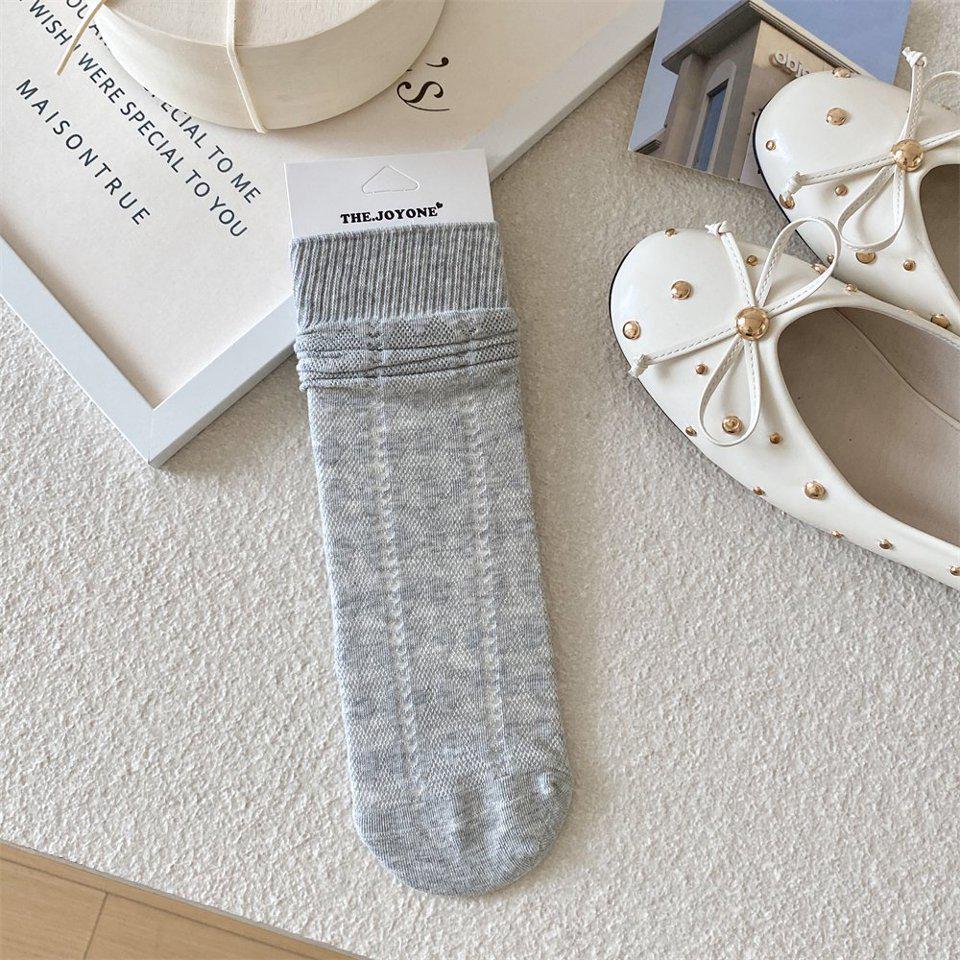 Women's Ballet-Style Mid-Calf Slouch Socks - Thin, Breathable, Diamond Mesh Design, Hollow, Boneless, Great for Summer