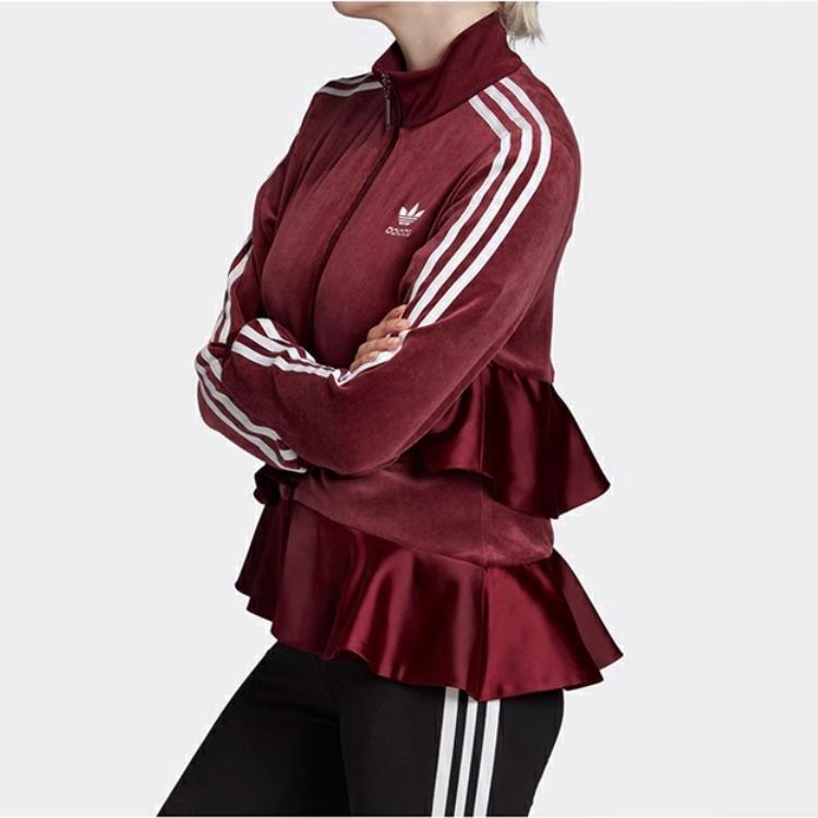 adidas Originals Samtgefühl Mantel Damen Bordeauxrot FT9884