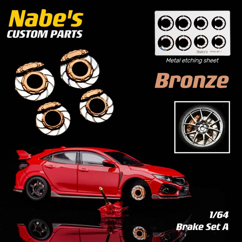 

Chika 1/64 Wheels and Brake pad For Diecast Model Cars Modified Parts Rubber Tires Luxury Model Car for JDM Hotwheels MiniGT