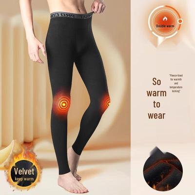 Herren Thermoleggings für den Winter mit Fleece-Futter: Warm, eng anliegend für Herbst-/Winterlauf, Training, Radfahren; Hochelastische Kompressions-Sportbekleidung.