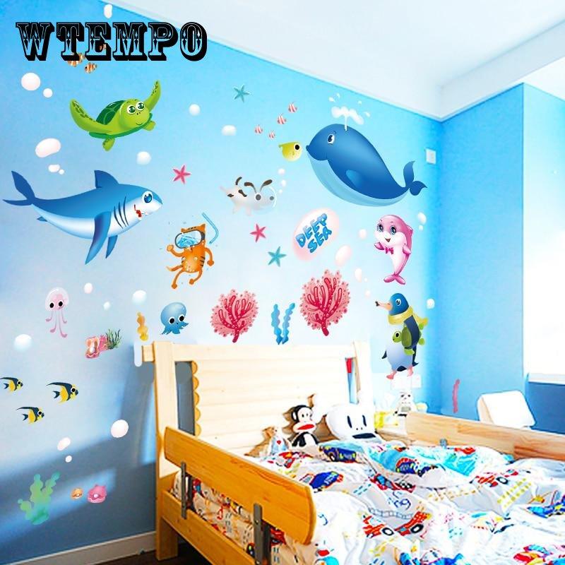 Buy [Wall sticker] Cartoon ocean fish wall stickers for kids rooms