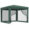 3x3 M Green Party Tent with 4 Mesh Side Walls