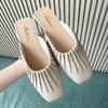 Fashion Mules Women's Slippers and Ladies Sandals Beige Indoor Home Slides Job House Flat Shoes Apricot Outside Clappers Shoe H Sandal Y