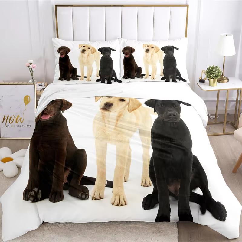 Cute Dogs Duvet Cover Pet Dog Funny Animal Bedding Set 3D Print Puppy Comforter Cover Pillowcases Full King For Kids Teens Decor
