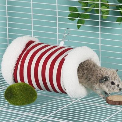 Superweicher Hamster-Plüschtunnel Warme verdickte Hamsterhängematte Flauschiges gemütliches hängendes Tunnellager für Meerschweinchen Mäuse