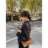 Solid Color Woolen Coat Mid-length Women's Autumn and Winter All-match Internet Celebrity Thickened Hong Kong-style Loose Woolen Coat