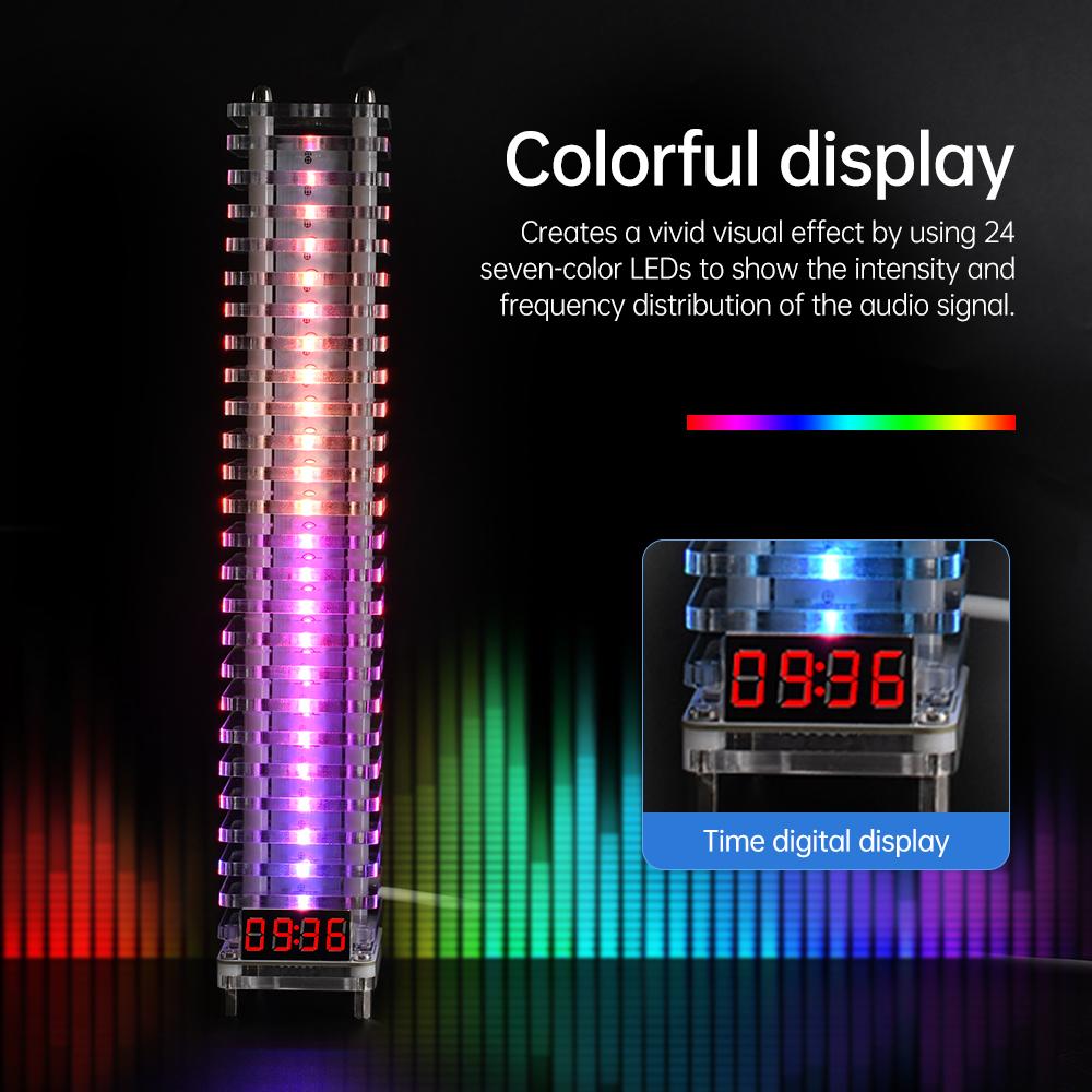 25-Segment LED Music 7 Colors Rhythm Spectrum Light Kits Light Cube Electronic DIY Production Parts Creative Night Market Lights