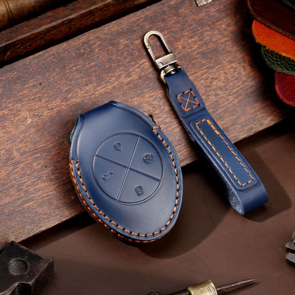 Car Key Fob For Xpeng Xiaopeng P5 P7 G9 G3I    4 Bottons Leather Car Key Case Cover Shell  Accessories
