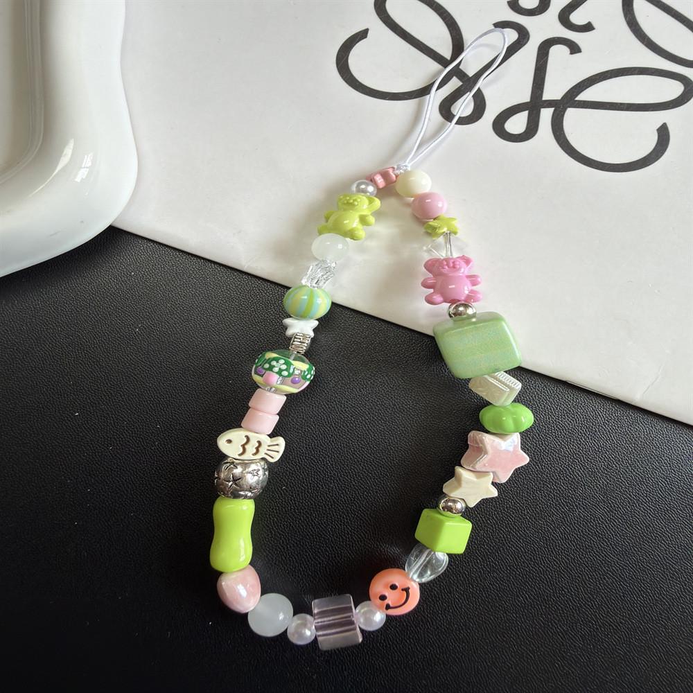 Cute Cartoon Blush Dog Button Phone Strap With Pvc Cord For Girls And Ladies