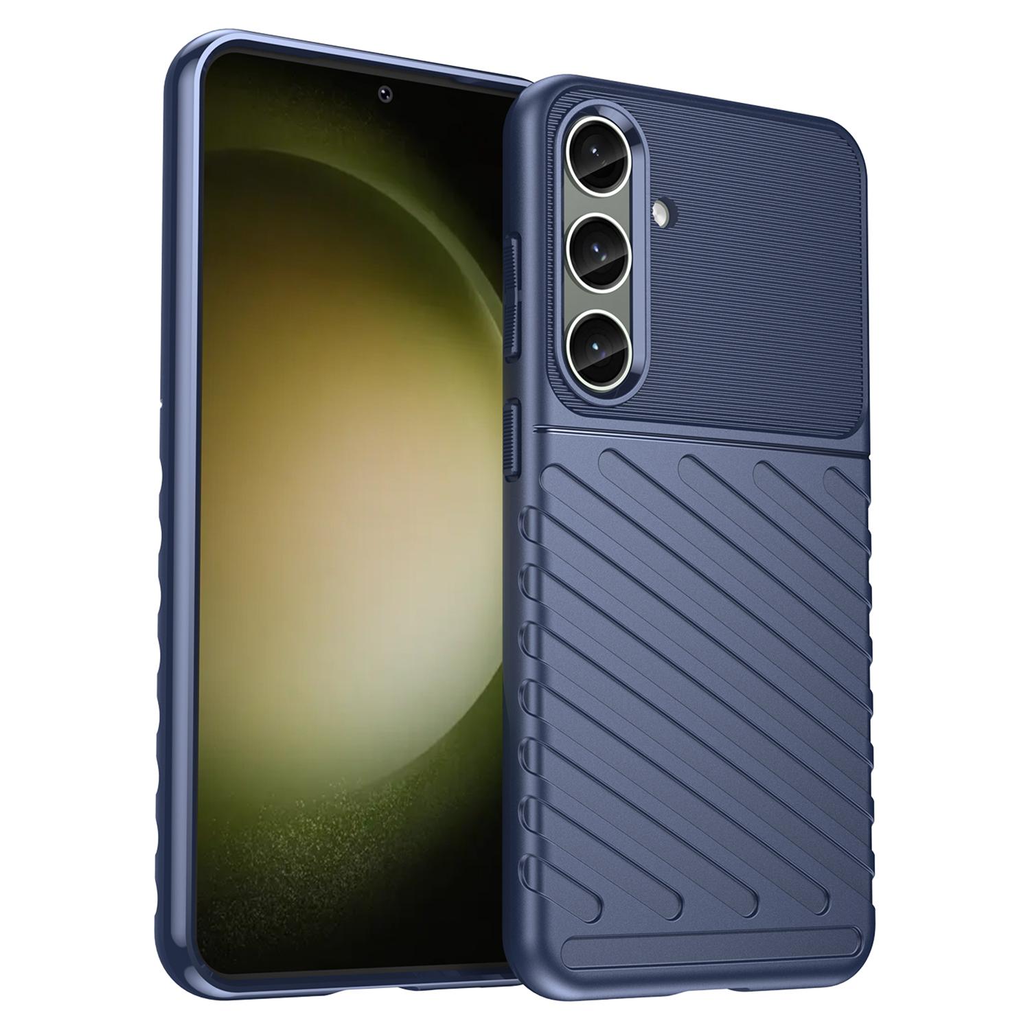 

Thunder Series For Samsung Galaxy S25+/S24+ Cell Phone Cover Slim-Fit TPU Protective Shell Case Blue