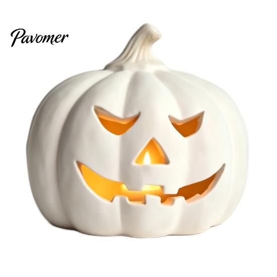 Glow in the Dark Pompoen voor Kinderen Halloween Kaarsenhouder, Hars Lantaarn Theelicht Houder met Attente Geschenken Uitgesneden Gezicht Herfst Boerderij Tafel Schoorsteenmantel