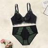 Completo intimo taglie forti, reggiseno in pizzo sexy con anello in acciaio, slip traslucido, intimo taglie forti 0XL-5XL