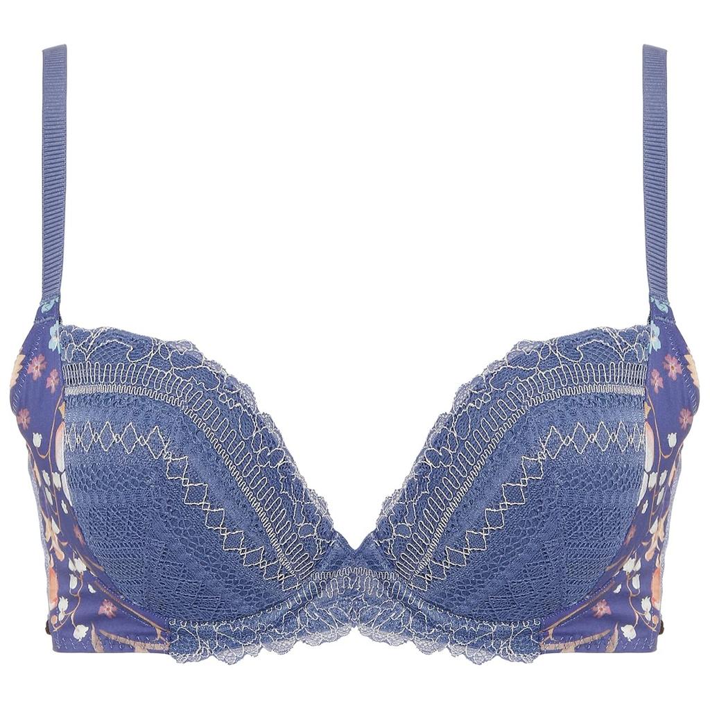 Amostyle Sustainability Project Made with Liberty M008 D70 Push-Up Bra, Fabrics, Women's, (Blue),