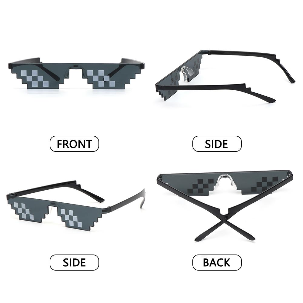 Pixel Mosaic Sunglasses Men Women Funny Retro Fashion Eyewear Unisex Birthday/Party Cosplay Gamer Robot UV400 Sun Glasses