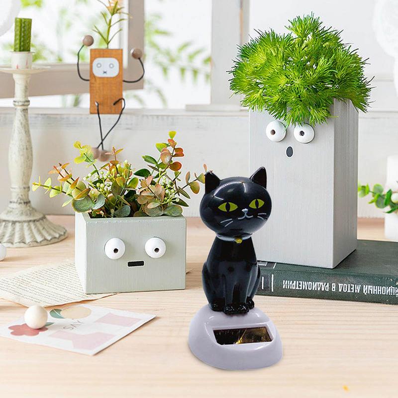 Solarbetriebenes tanzendes Tier Katze Schwingend Animiert Wackelkopf Tänzer Spielzeug Autodeko Katze Carstyling