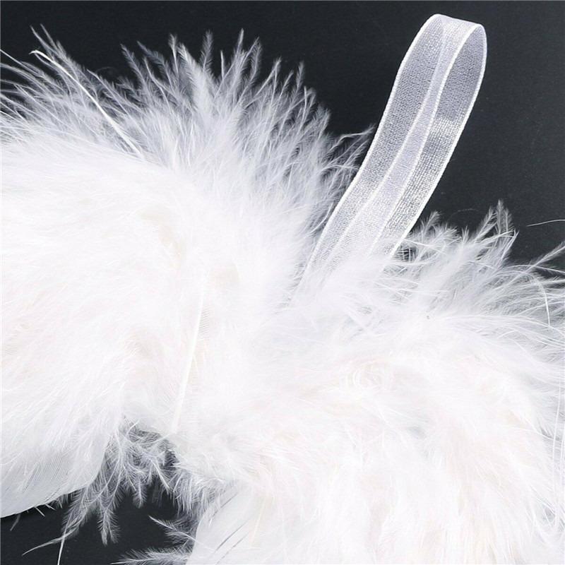 1/10pcs White Angel Wings Christmas Ornaments Angel Feather Wings Hanging Decor For Christmas Tree Xmas Crafts DIY Decorations