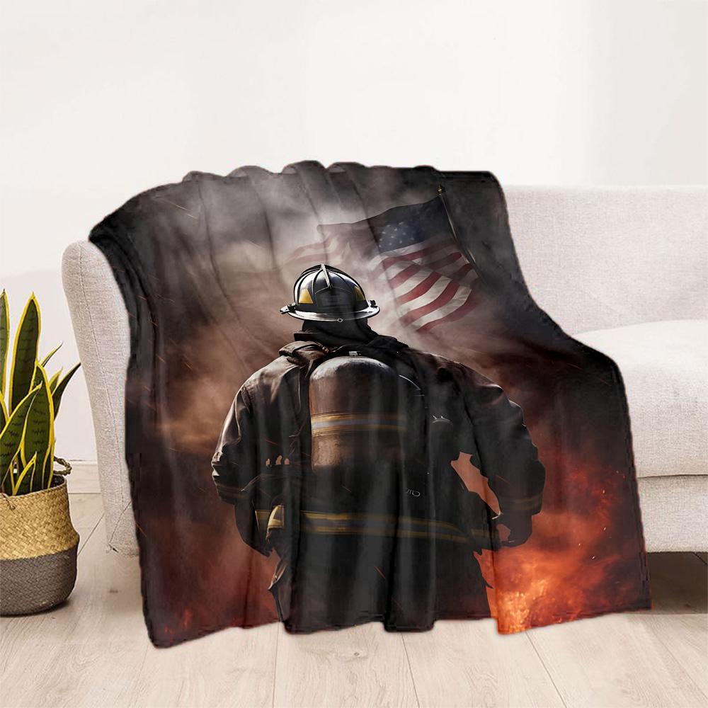 Fire Truck Adventure Blanket Durable Comfort Suitable for Chair Bed Couch Four Seasons Universal Playful Design Gift for Travel Home Birthdays