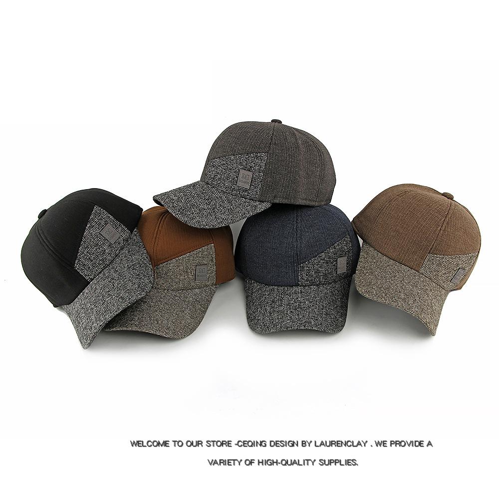 Autumn Winter Cap Men Velvet Thick Baseball Cap Ear Protection Warm Cotton Cap