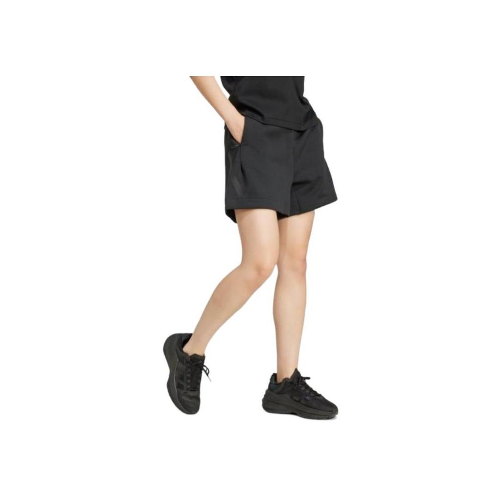 Adidas Logo Print High-Waisted Lace-Up Casual Shorts Women Shorts Black JE7845