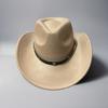 Western Cowboy Hat for Women Men Wide Brim Beach Cowgirls Hat Rolled-Up Felt Fedora Hat with Star Band