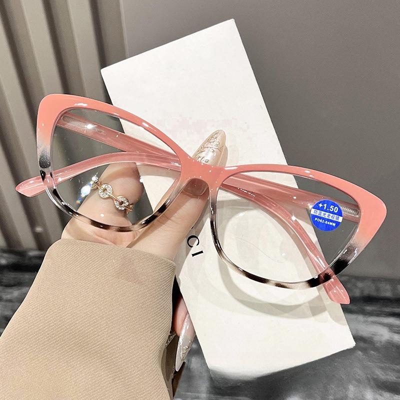 

0~+4.0 Cat Eye Presbyopia Eyeglasses Neutral Anti Blue Light Eyeglasses HD Spring Eyeglass Legs Eyeglasses That Perfectly Shape The Face 2.5