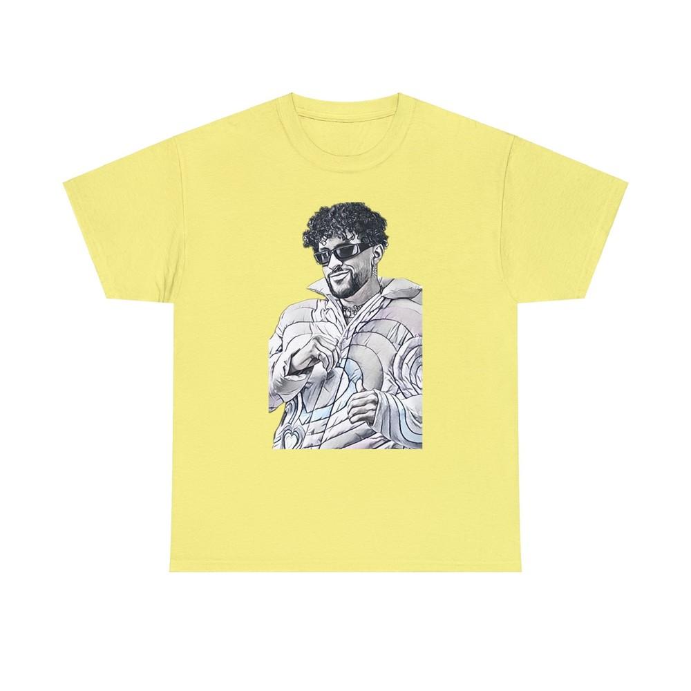 

Bad Bunny Graphic Print Short Sleeve Crew Neck Unisex Heavy Cotton Tee Shirt 3XL