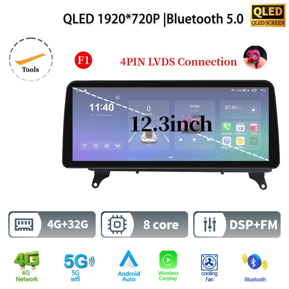 12.3" For BMW X5 E70 X6 E71 2007-2012 Android 14 Car Radio Multimedia 4G GPS Navigation Bluetooth Stereo CarPlay Touch Screen