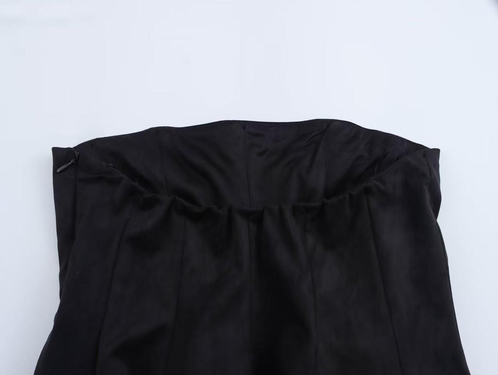 2024 Winter Women's European & American Style Strapless Off-Shoulder Slim-Fit Top