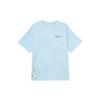 Camiseta Holgada de Cuello Redondo con Logo para Hombre Tops Azul Cielo HV1672-441