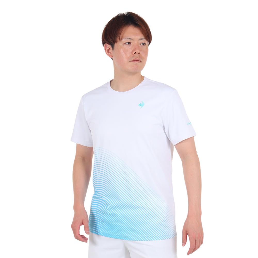 

Coq Футболка с коротким рукавом с игровым принтом Игровая Защита от УФ-лучей JTA Шорты WH [Le Sportif] Рубашка, Футболка, Рубашка, Теннис, (UPF50+), СОЛНЦЕЗАЩИТНЫЙ КРЕМ, Одобрено, Градиентный, Официальный, белый