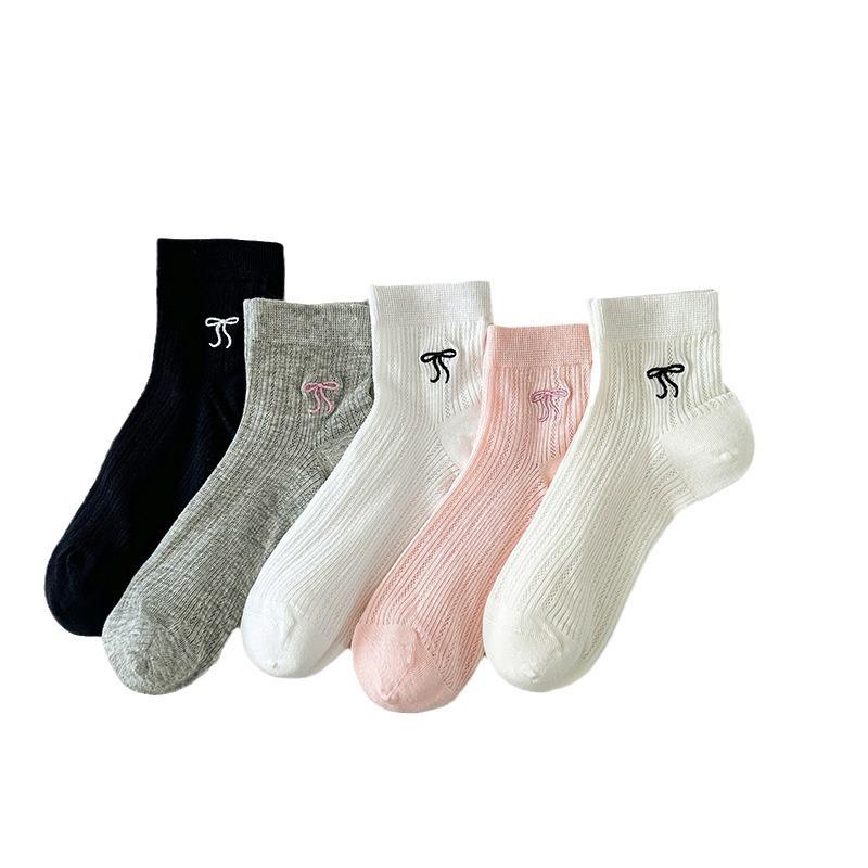 Girls' Short Socks, Ballet Style Thin Spring and Summer Shallow Socks, Girls' Bow Short Tube Mesh Socks, Girls'