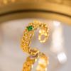 Exquisite super flash zircon ring for girls, light luxury, high-end sense opening adjustable ring, simple real gold electroplating