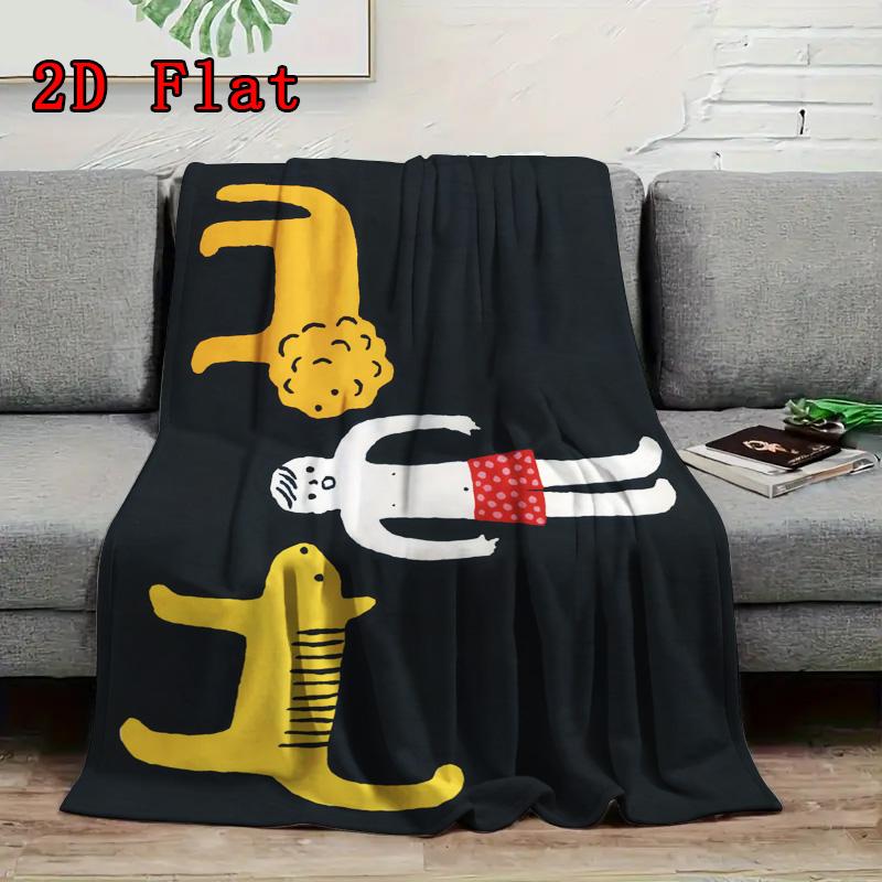 Cats Lions and Humans 2D Flat Pattern Flannel Blanket High quality All Seasons Warmth and Comfort Perfect for Christmas Gifts.MMT0918338