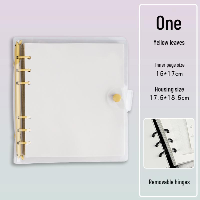 Soft Leather Ring-Bound Planner with Detachable Buckle - Square, Thickened, Grid or Blank Pages