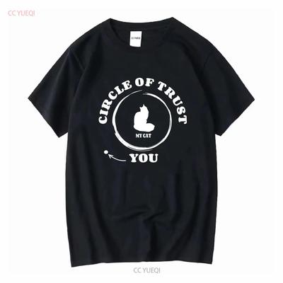 Cat T Shirt Lady Lovers S Womens Mother Funny For Her Circle Of Trust Long or Short Sleeves Vintage Washed Unisex Homme