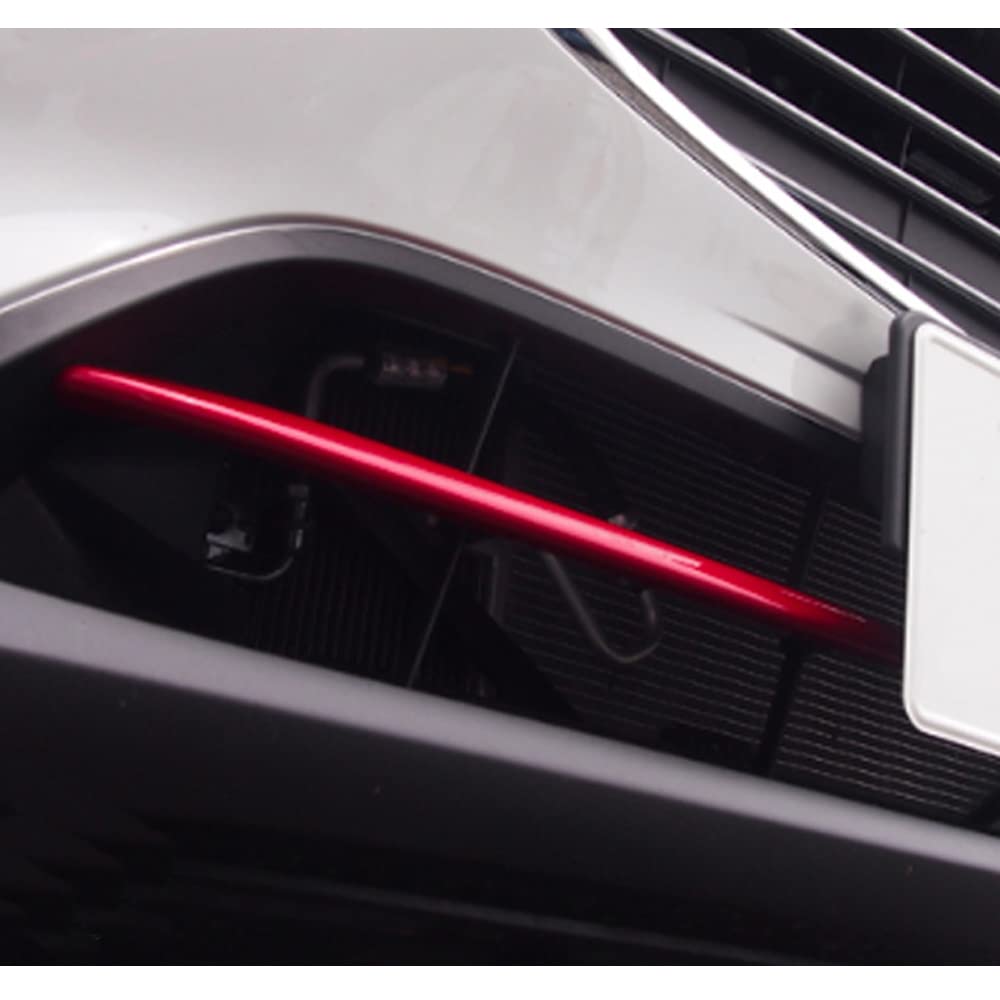 Kinotaka Mazda Seria DK Przedni Grill Zderzak Chrom Czerwona Nakładka Ozdobna Zestaw 2 szt. CX-3 Customowo Zaprojektowany Tuning (Czerwony)