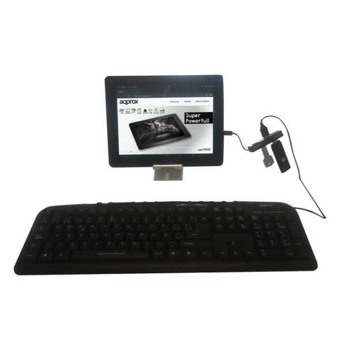 HUB 4 PORTS MICRO USB VERS USB NOIR APPROX