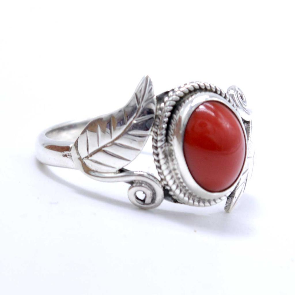 Red Coral 925 Sterling silver Ring, Gemsotne Handmade Women Ring