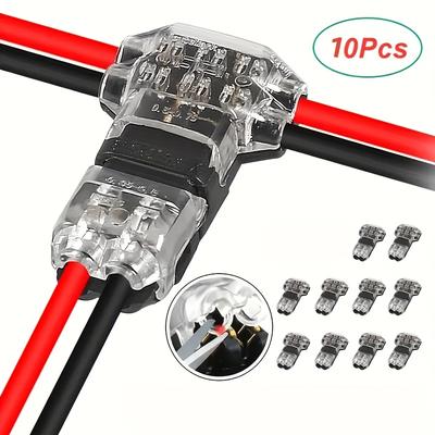Bornes à clipser rapides pour câbles T1 T2 - Pas de soudure/dénudage, joints automatiques à enfichage, accessoires électriques professionnels