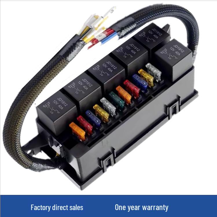 11-Way Car Relay Fuse Box with Wiring Harness for New Energy Vehicles