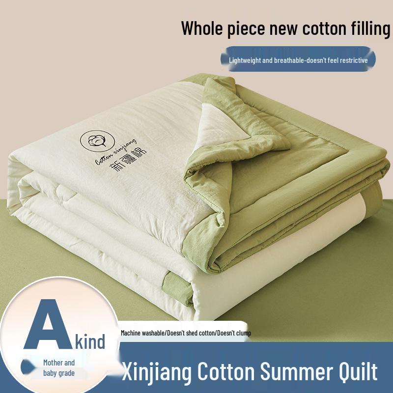 Xinjiang Cotton Summer Quilt: Lightweight, Machine-Washable, Thin Comforter for Dorms and Double Beds