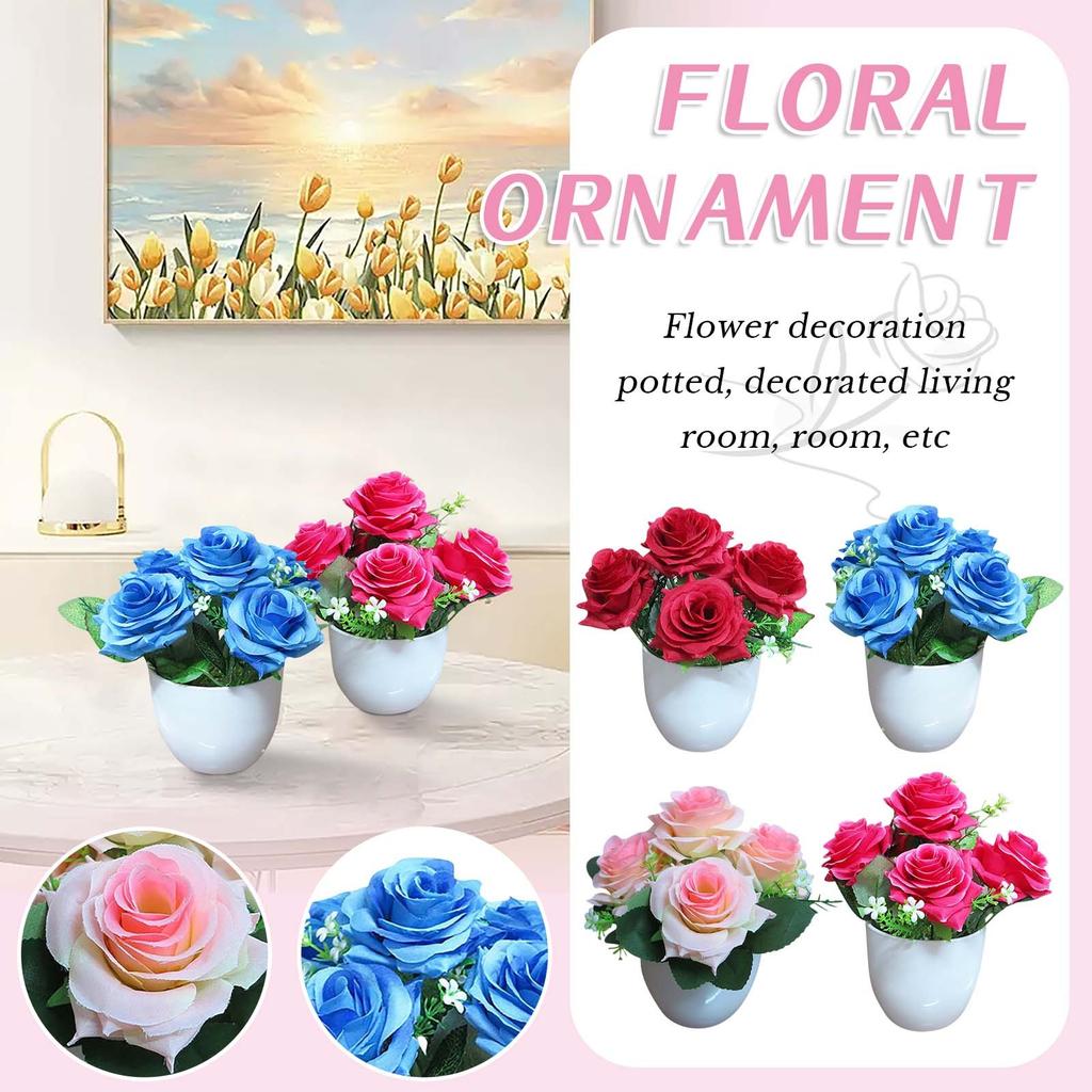 Simulace zelených rostlin v květináčích, ozdoby do květináčů, kombinace rostlin, vnitřní stolní ozdoby, simulace umělých květin, rostlin, bonsaje